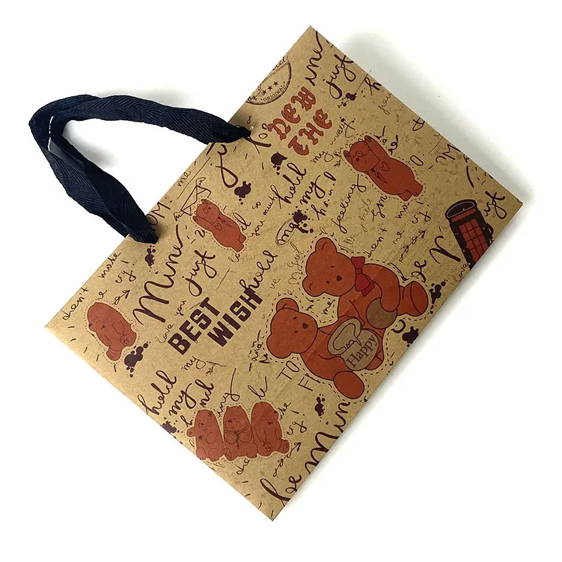 Cartoon Brown Kraft Paper Shopping Bag (7)